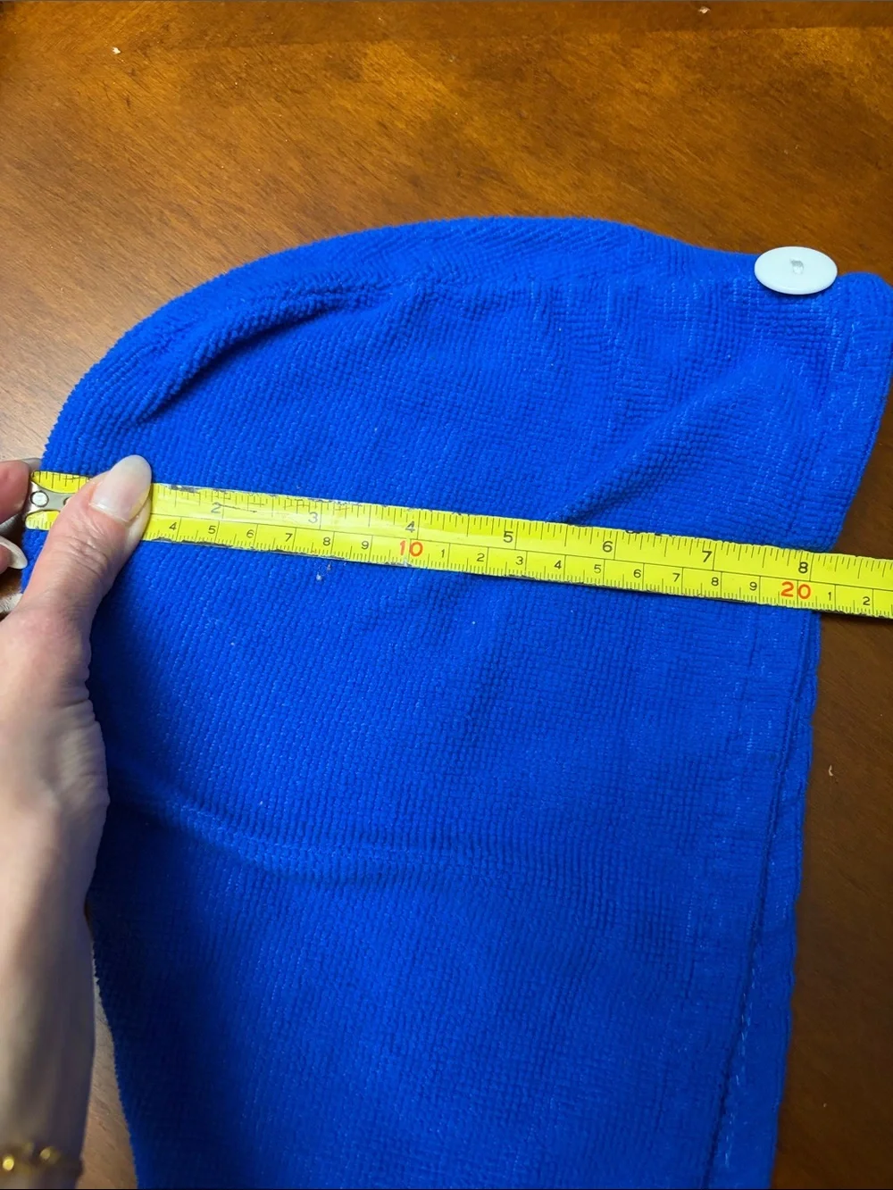 Kids Blue Hair Turban with Button Fasten for Quick Drying
